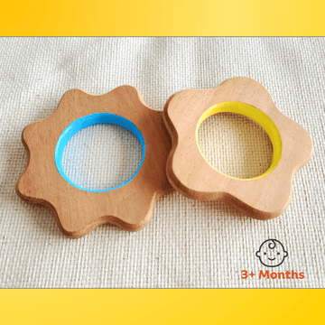 Cute Flower Shape Neem Wood Teethers Babycov