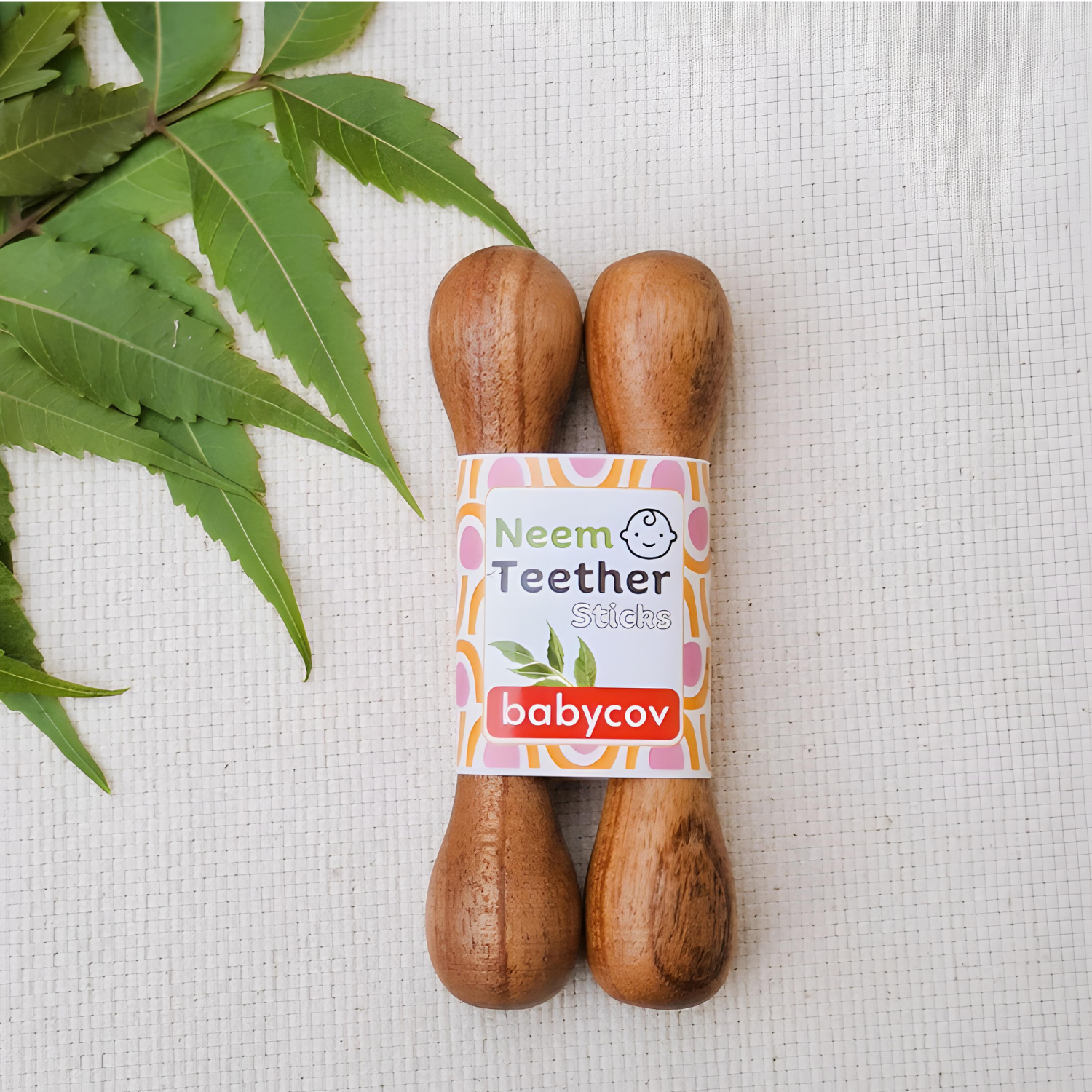 Natural Neem Wood Teethers for Babies by Babycov