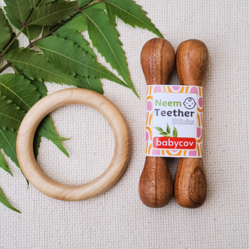 Teether Stick + Ring Neem Wood Teethers Babycov