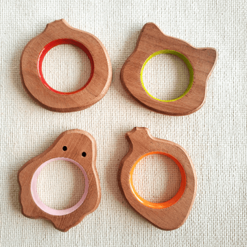 Carrot Cat Pomegranate Penguin Neem Wood Teethers Babycov