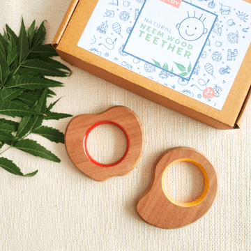 Apple and Mango Neem Wood Teethers for Babies