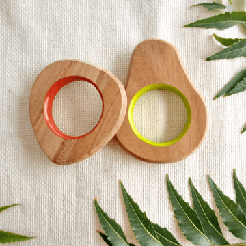 Pear and Strawberry Neem Wood Teether Babycov