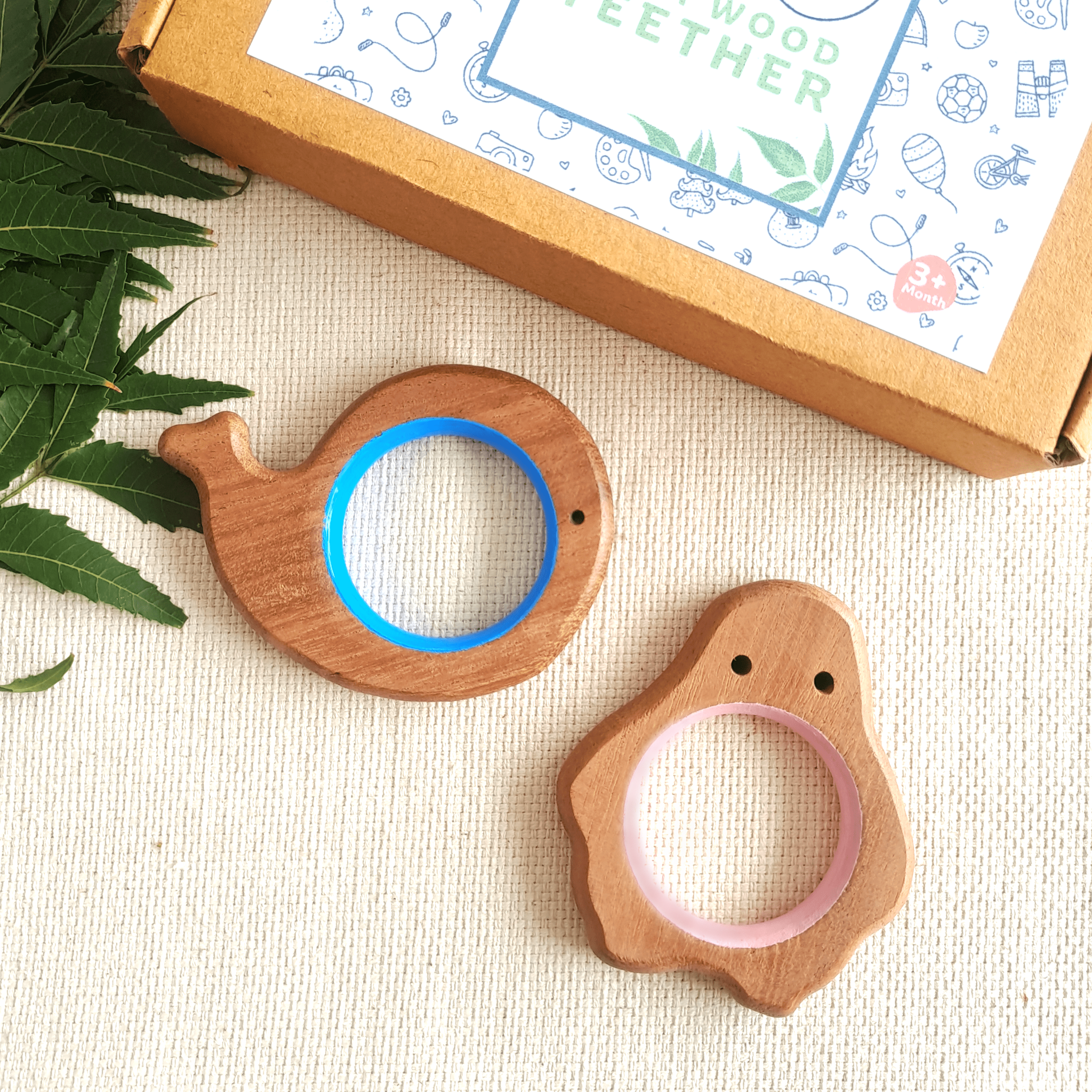 Whale and Penguin Neem Wood Teethers Babycov