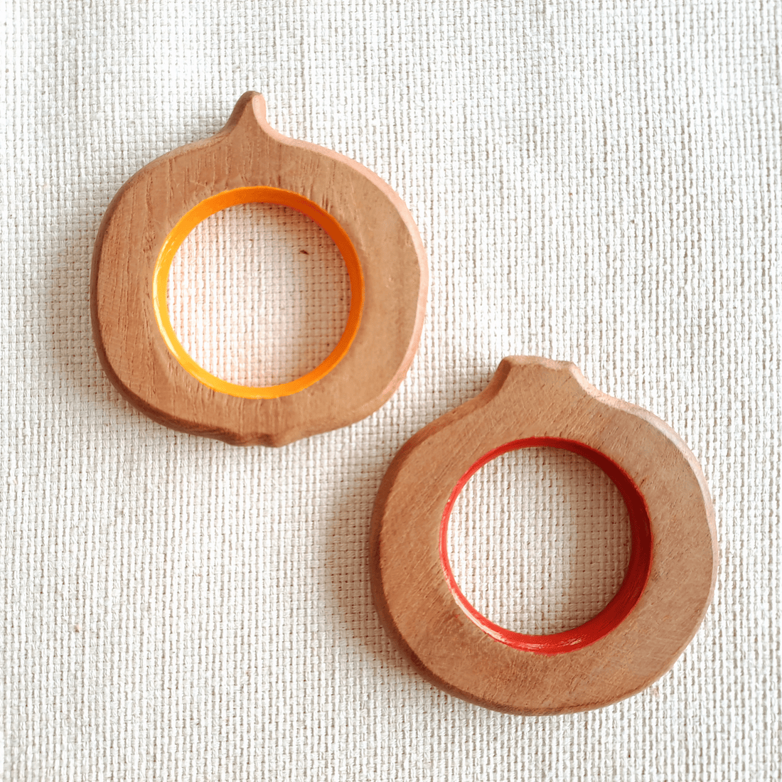 Orange and Pomegranate Neem Wood Teethers Babycov