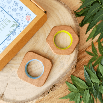 Square and Hexagon Neem Wood Teethers Babycov