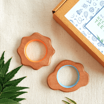 Cloud and Sun Neem Wood Teethers Babycov