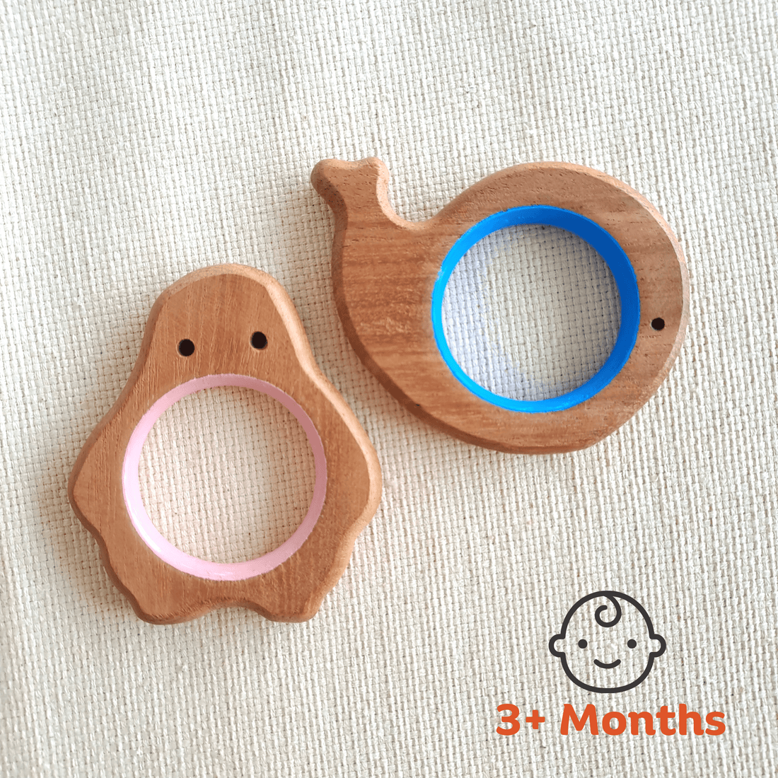 Whale and Penguin Neem Wood Teethers Babycov